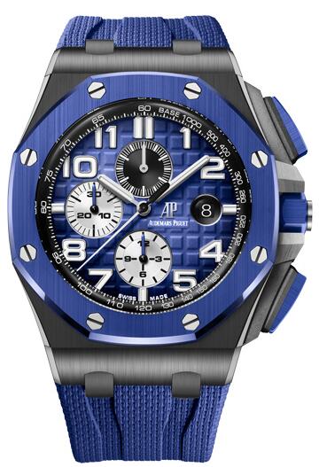 Replica Audemars Piguet Royal Oak Offshore 44 Ceramic Blue watch REF: 26405CE.OO.A030CA.01